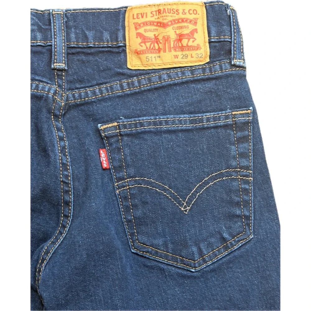 Levis 511 Slim Fit Jeans Mens 29x32 Dark Indigo Blue Denim Pants 04511-4406